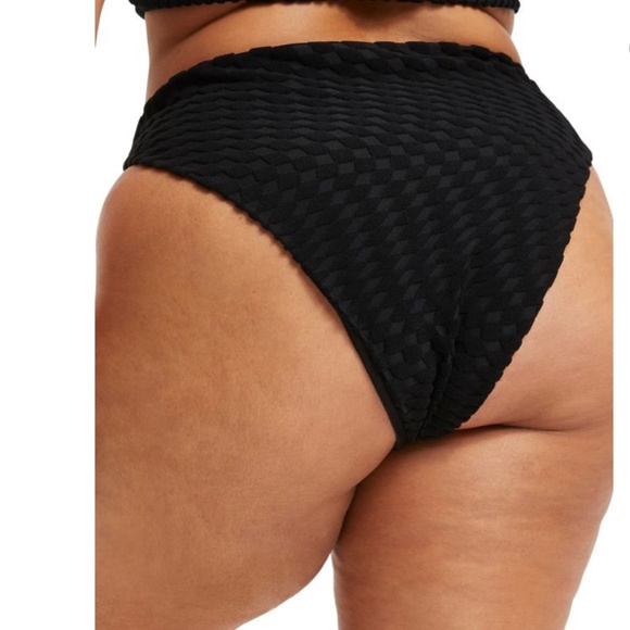 GOOD AMERICAN WOMEN’s HIGH RISE BLACK JACQUARD BETTER BIKINI BOTTOM Sz- XXXL/3XL - Picture 8 of 11